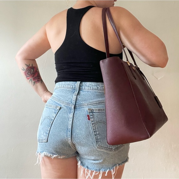 Tory Burch Large Triple Compartment Tote - Burgundy - Picture 5 of 12